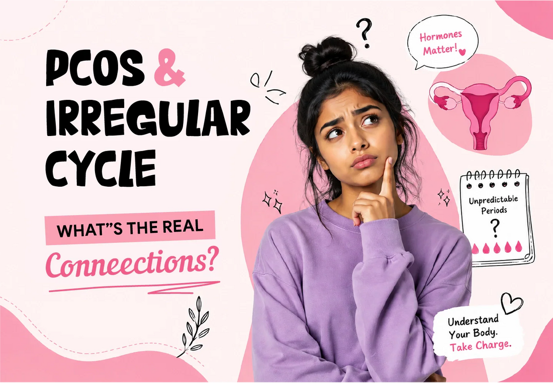 Woman checking a calendar to track a missed period caused by PCOS
