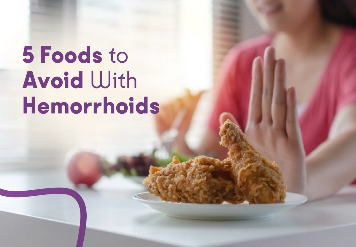 Plate of fibre-rich whole foods such as oats, fruits and legumes recommended for hemorrhoid relief