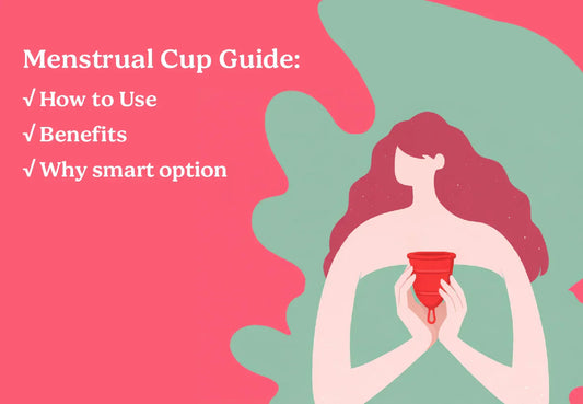 Beginner guide showing how to use a menstrual cup with benefits and safety tips