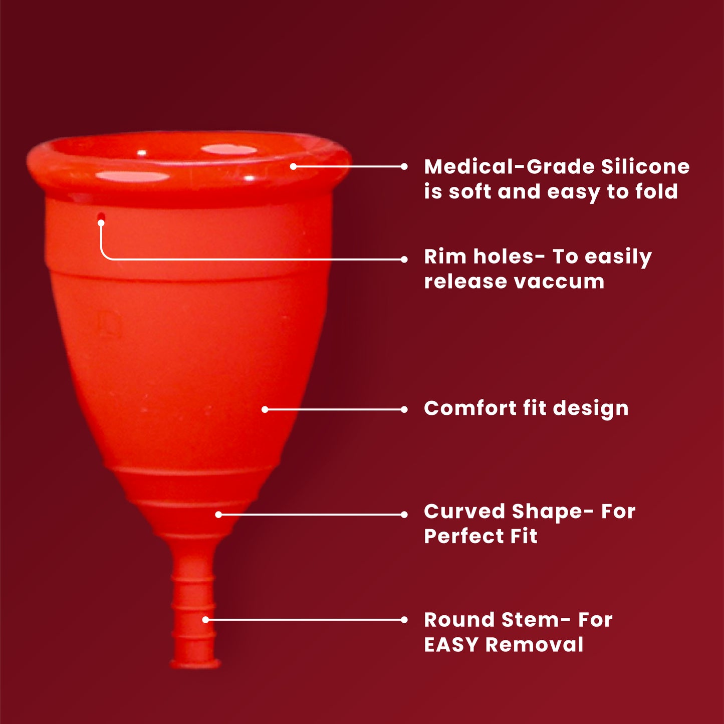 Folded ZOY reusable menstrual cup for easy insertion