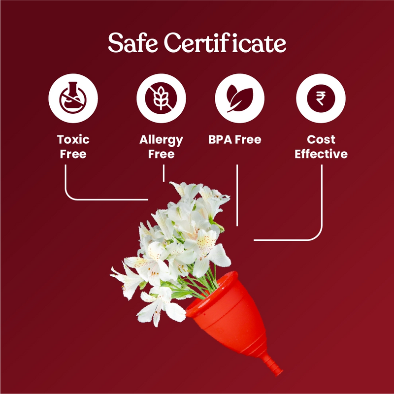 ZOY menstrual cup safety certificate medical grade silicone, body-safe and certified for period use