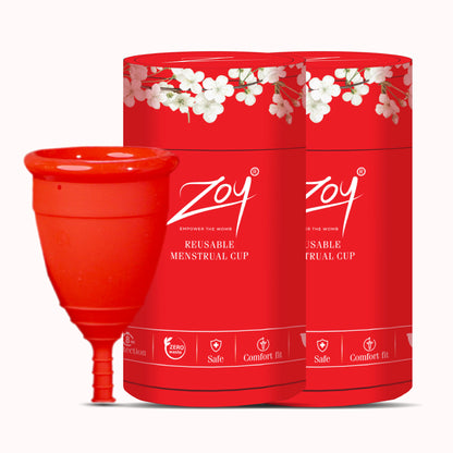 ZOY menstrual cup size comparison small and medium