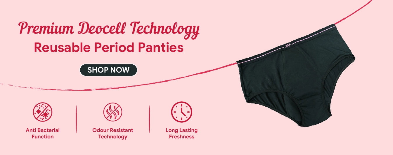 Zoy Reusable Period Panties with Premium Deocell Technology – Anti Bacterial, Odour Resistant & Long Lasting Freshness