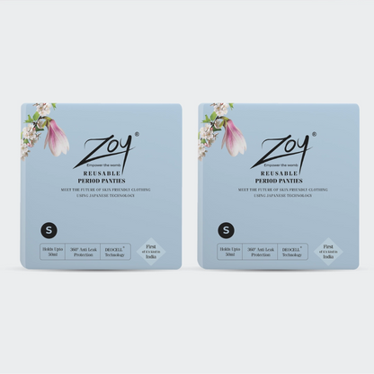 zoy reusable period panties pack of 2 washable leak proof underwear for heavy flow eco friendly comfortable and long lasting period care solution