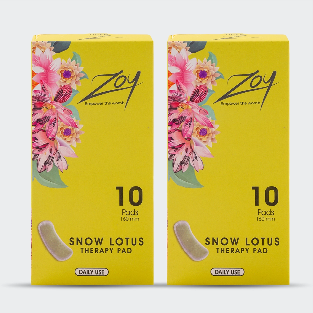zoy snow lotus therapy pad 160mm 2 pack with 20 pads for period pain relief compact size pads for cramps soothing comfort and daily use
